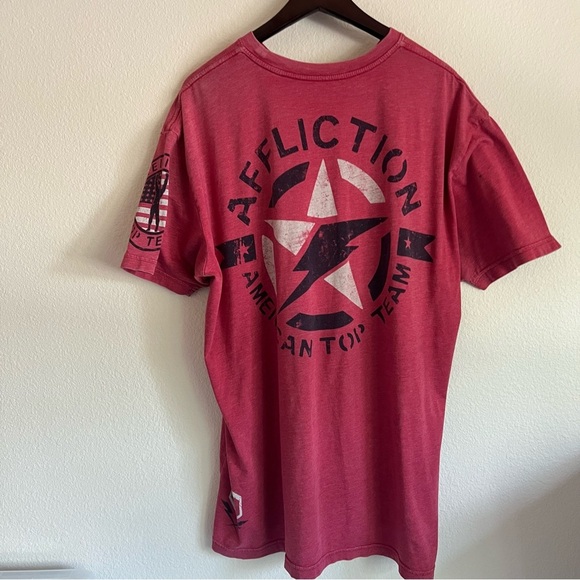 Affliction Distressed graphic Tshirt, red, size 3X - Picture 7 of 14